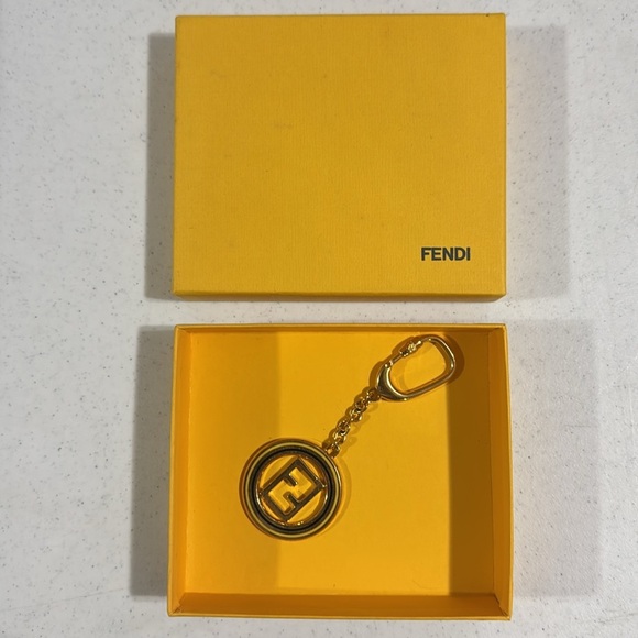 Fendi FF Zucca Gold Keychain with Box Authentic - Picture 7 of 7